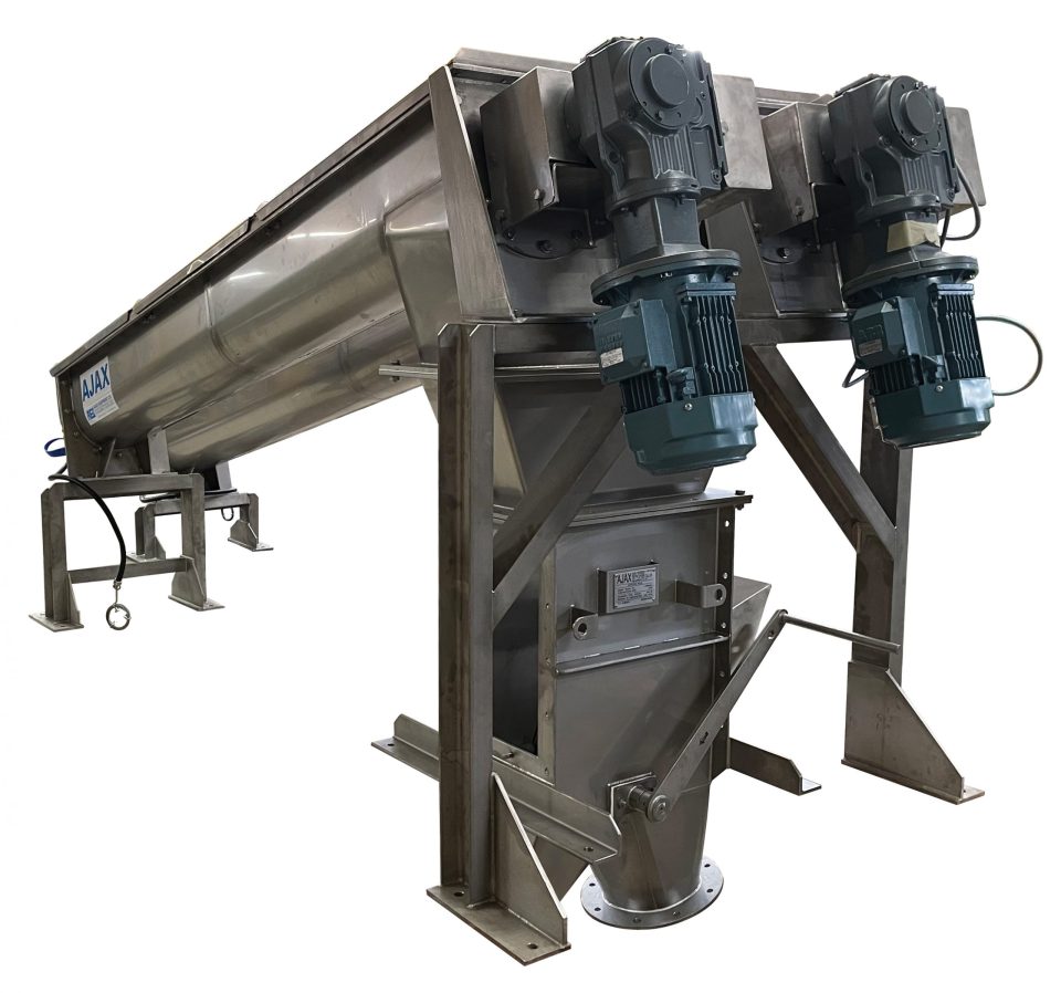 Screw auger for soda ash handling system