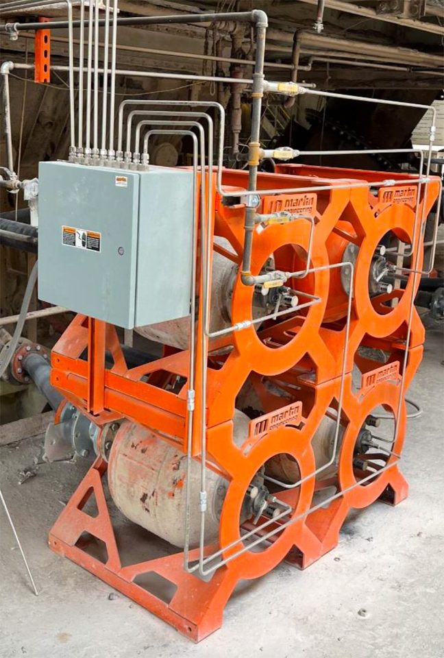 Enhancing air cannon installation safety and efficiency