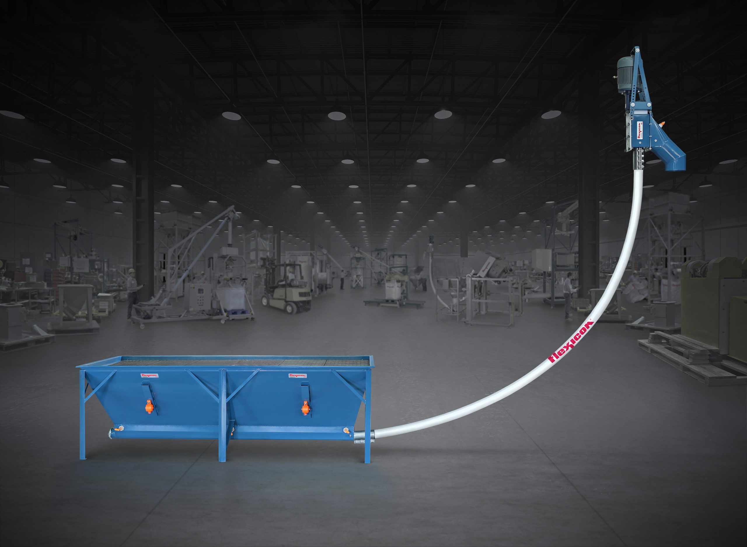  Flexible screw conveyor with Trough Hopper